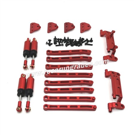 MN MODEL MN78 Upgrades Tie Rods, Tie Rod Holders and Shock Kits red