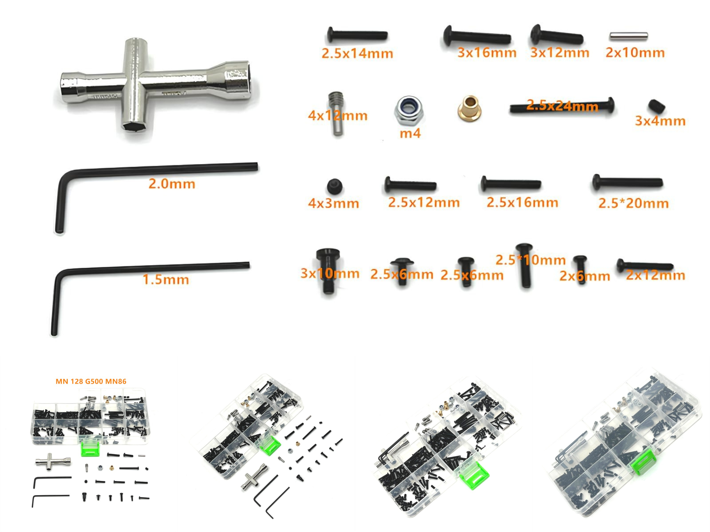 15 MN MODEL MN128 MN86 G500 252PCS Screw Tool Box 7