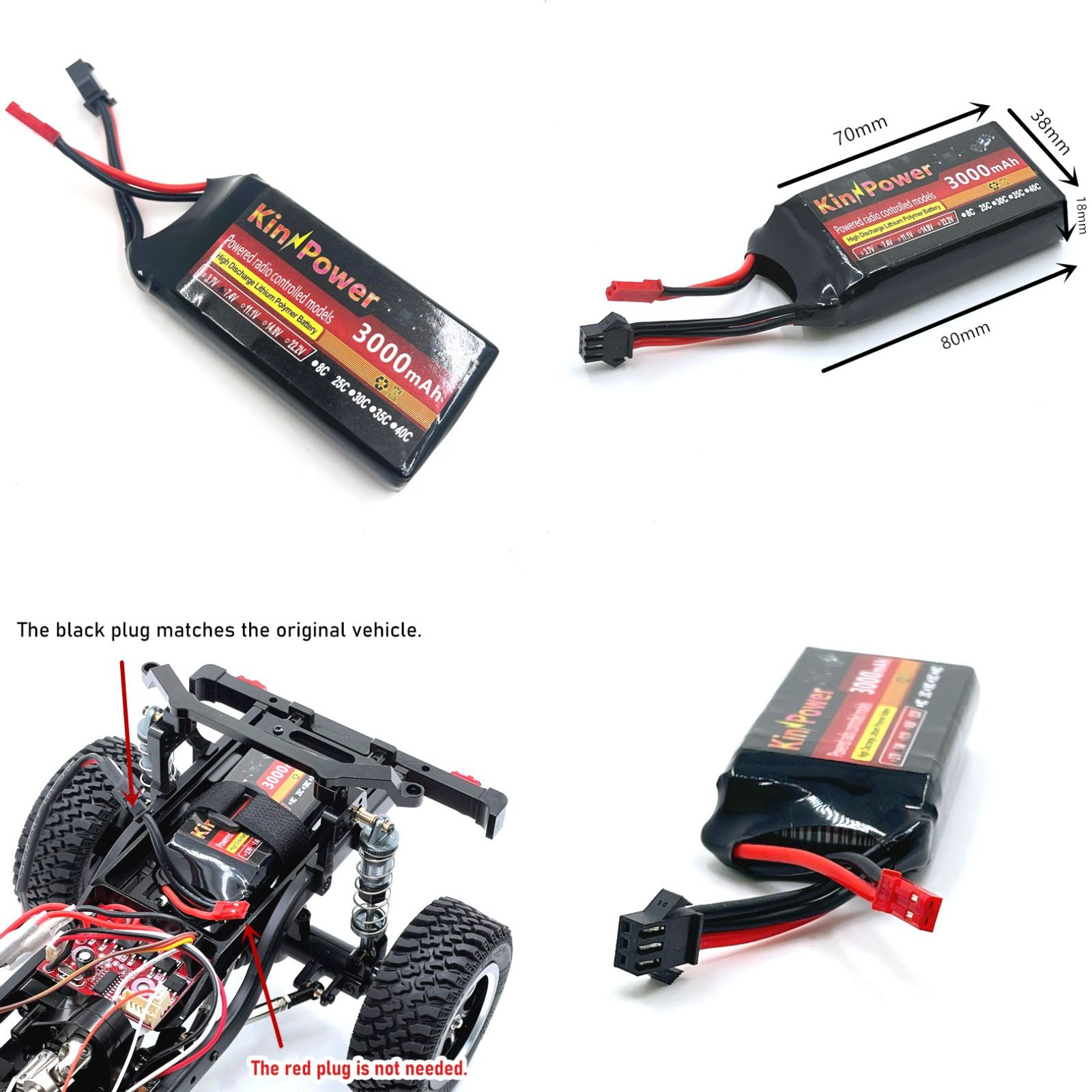 26 MN MODEL MN128 MN86 7.4V 3000mAh Lithium Battery 7